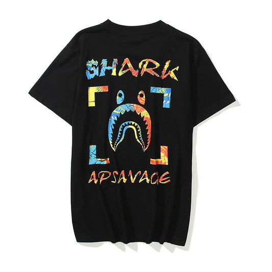 Bathing Ape T-Shirt Summer Short Sleeve Letter Print Round Neck Pullover T-shirt
