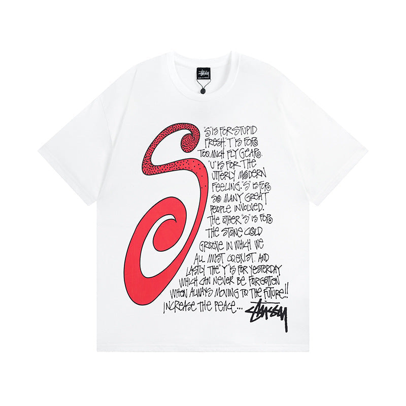 Stussy T-Shirts Casual Loose Couple T-Shirts