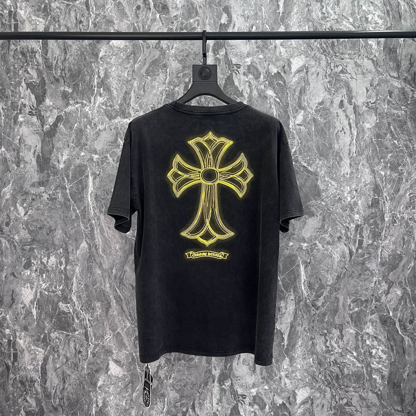 Chrome Heart T Shirts Washing Water Sanskrit Cross Foam Pulp Short Sleeve
