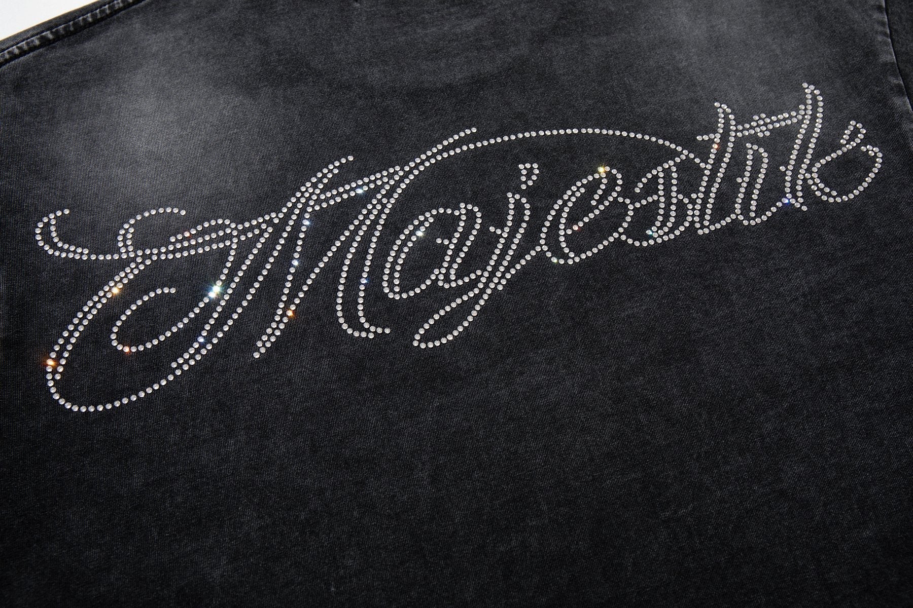 MAJESTIK Washed Black Astronaut Rose Graphic T-Shirt ¡ª detail