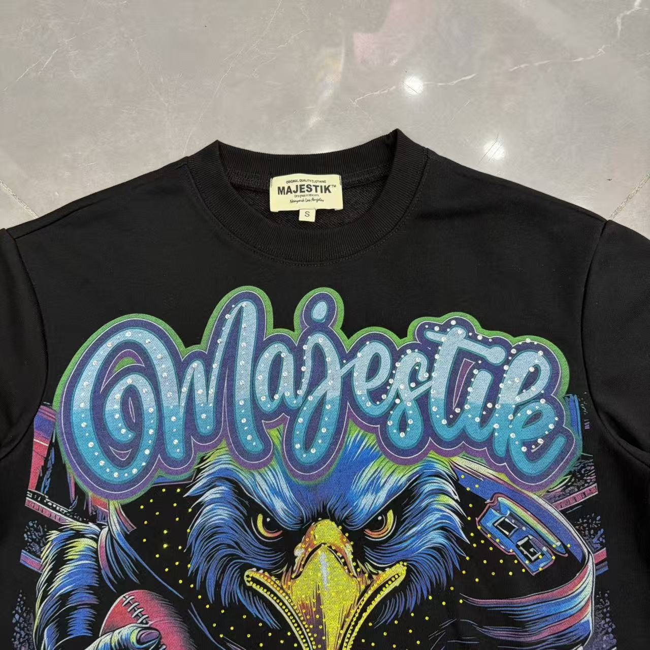 MAJESTIK Eagle Script Graphic Short-Sleeve T-Shirt ¡ª detail